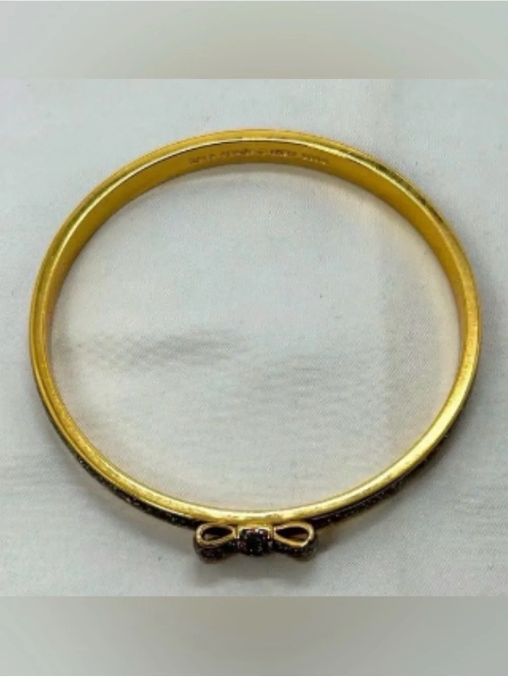 Kate Spade Multi-Glitter Gold tone Bow Bangle Bracelet & Stud Earring Set - NWT - Picture 5 of 5